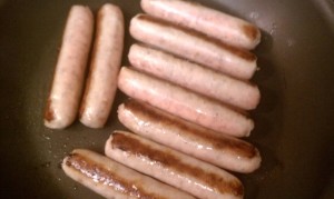 Cooking fresh Zaycon Sausage Links Copyright 2013 Preparedness Pro